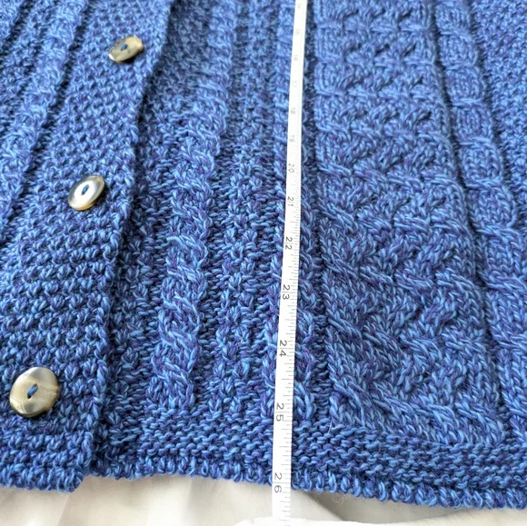 Aran Crafts Blue Women's Cardigan Sweater - Picture 6 of 6